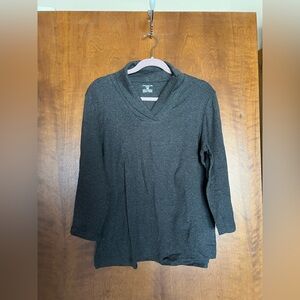 Jones New York Dark Gray Long Sleeve Top